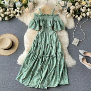 Comfortable Green Nightwear Frock for Women - Relax in Style"